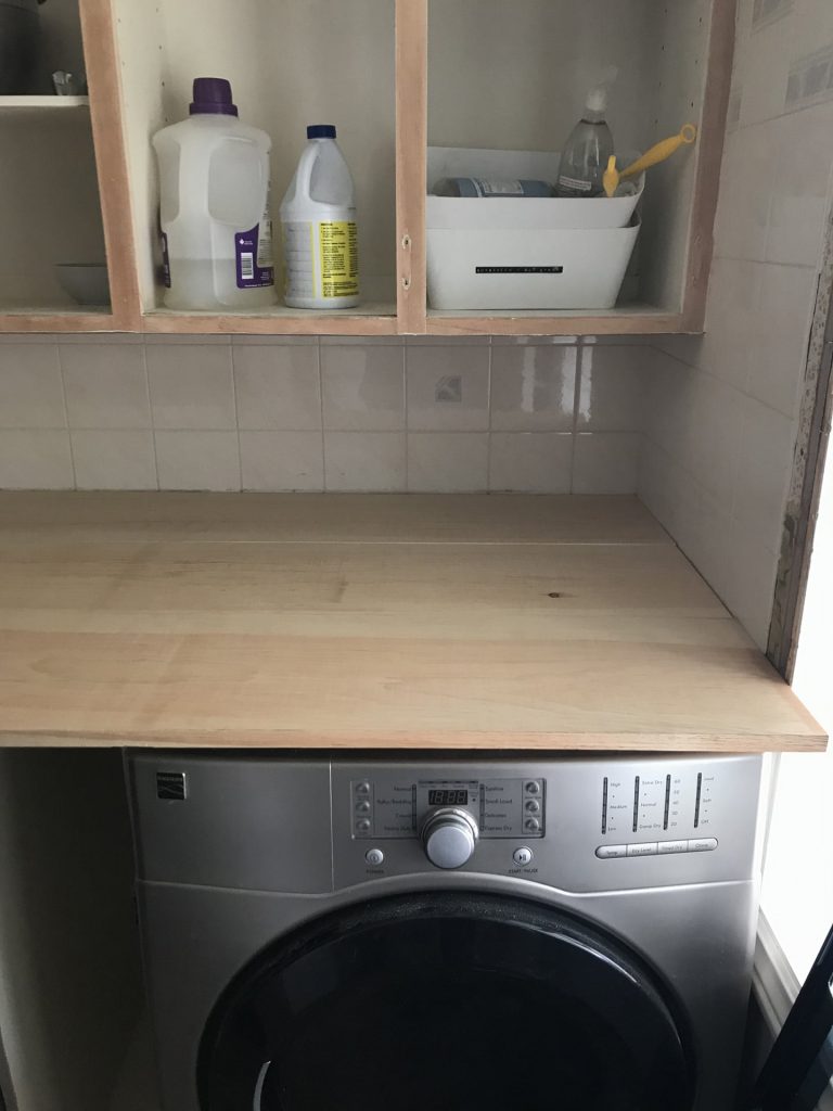 Installing DIY Laundry Room Counter Top